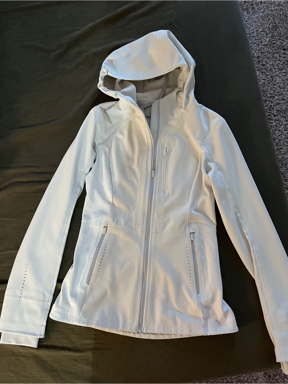 lululemon cross chill performance White Ivory Hooded Utility Softshell Jacket